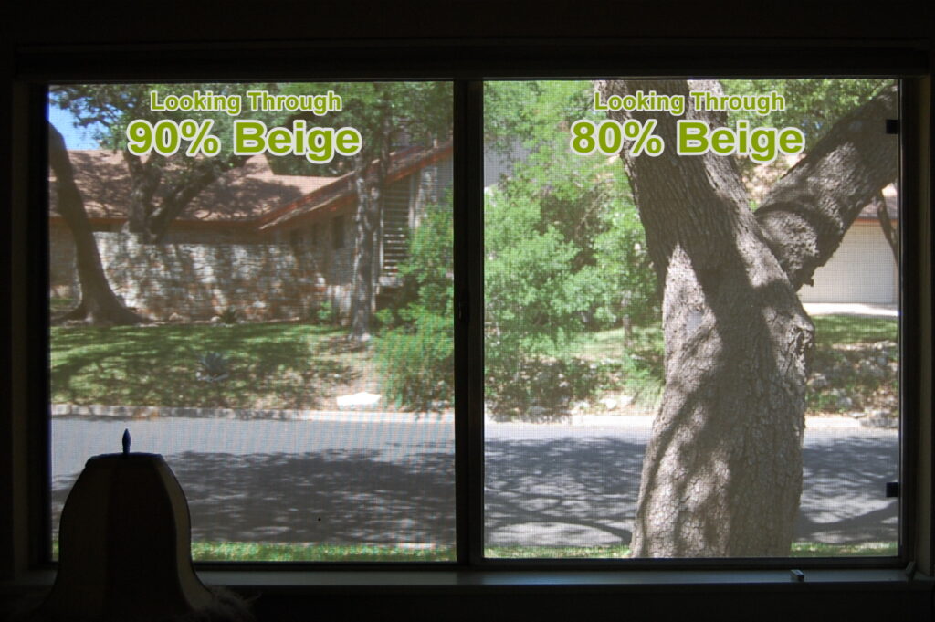 80% vs 90% comparison for sun shade fabric.
