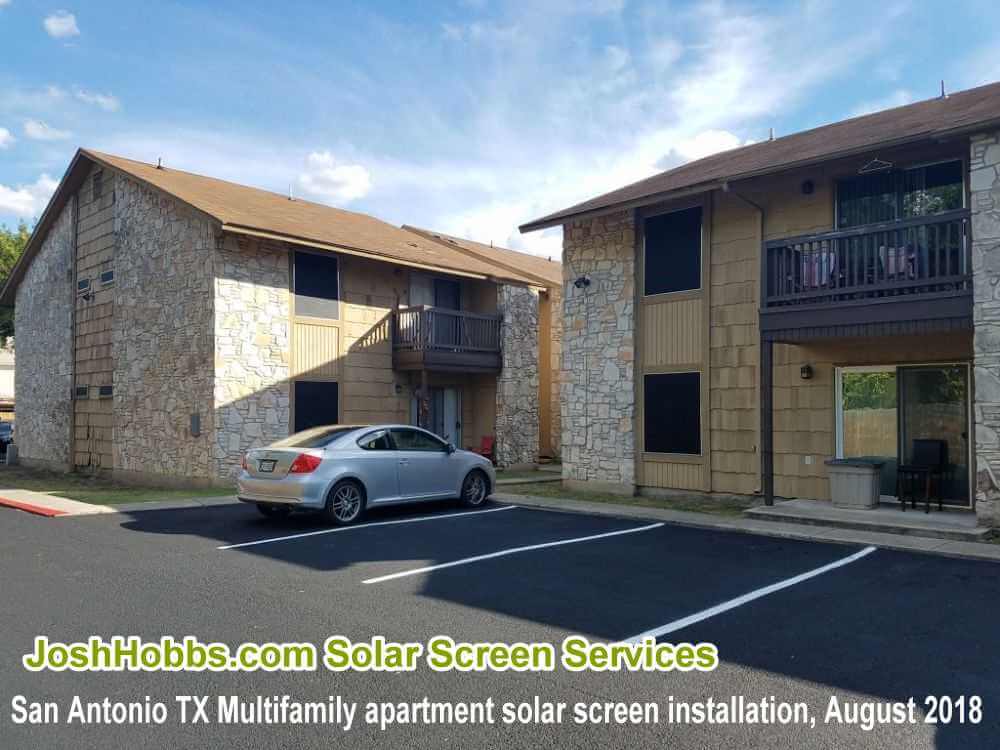 Pricing for this apartment solar screens San Antonio TX 2018 install was very modest.