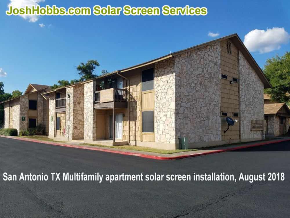 Production for solar window screens San Antonio Texas apartments versus Residential houses.